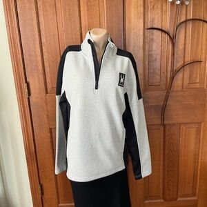 Spyder Light beige and black and  Half-Zip Pullover sweater fleece